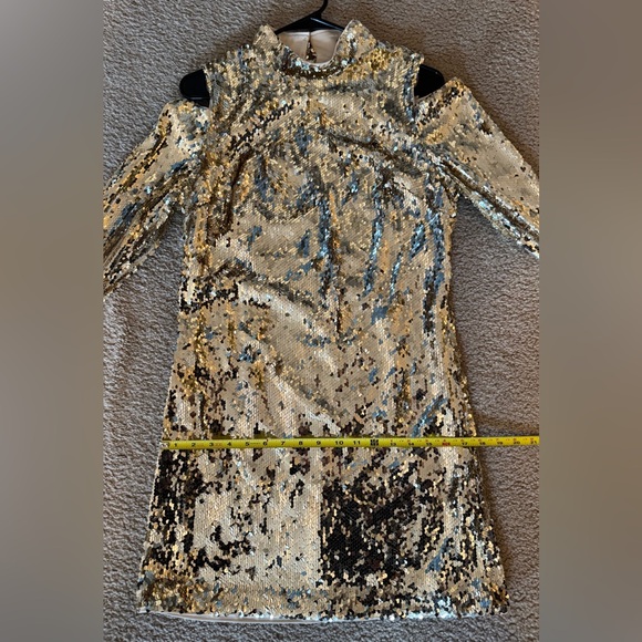 NWT Marciano Caela Sequin Cold Shoulder Mini Dress - Picture 12 of 12